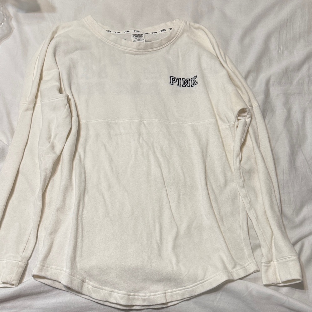 PINK Victoria's Secret Kids Cream Long Sleeve Tee